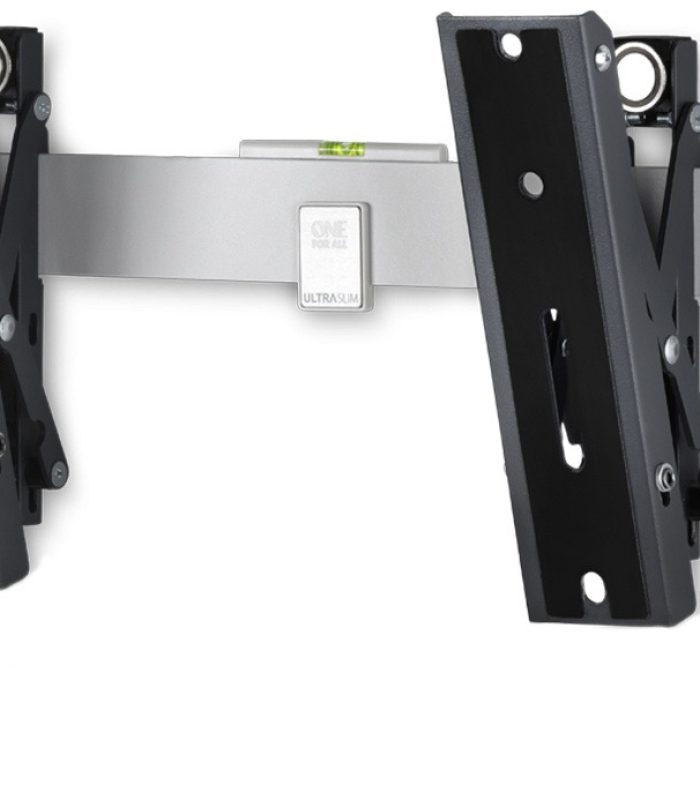 OneForAll WM6423 muurbeugel – kantelbaar/plat TV beugel Zilver