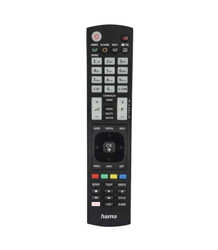Hama Universal Remote Control voor LG TVs IR Teachable Illuminating Buttons Afstandsbediening Zwart