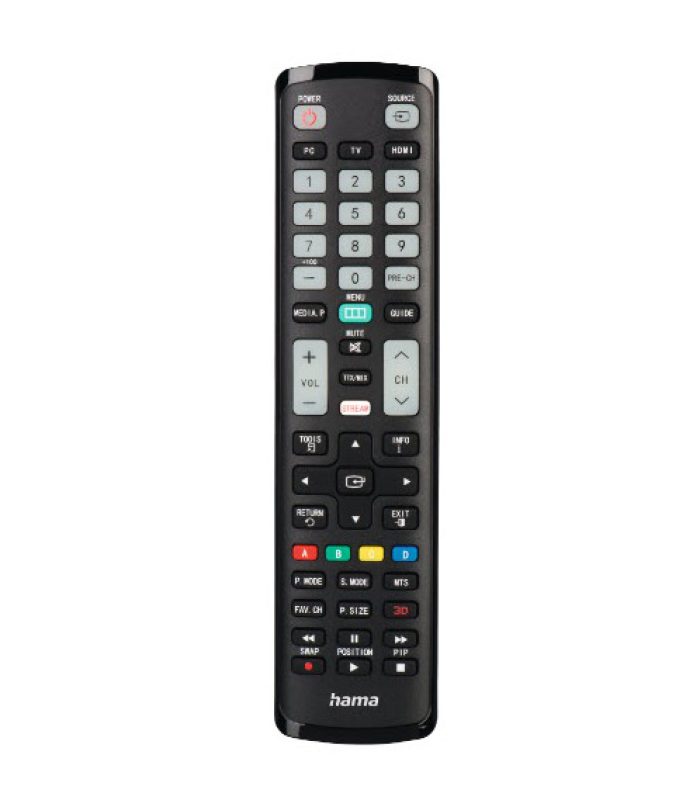 Hama Universal Remote Control voor Samsung TVs IR Teachable Illuminating Buttons Afstandsbediening Zwart