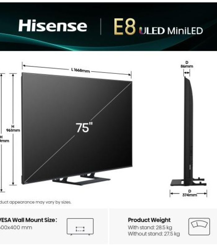 Hisense 75E8Q (2025) - 75 inch - MiniLED TV
