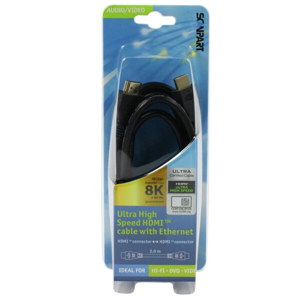 Scanpart Ultra High Speed HDMI kabel met Ethernet 2.0m 8K60Hz 48Gbps HDMI kabel - Afbeelding 2