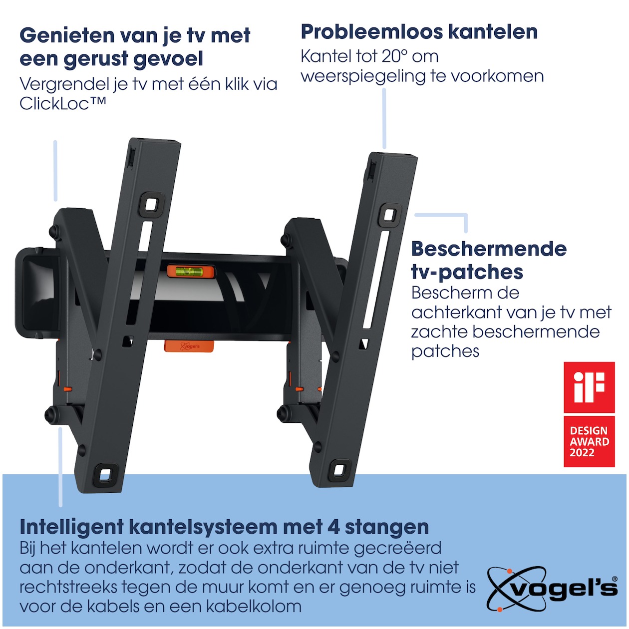 Vogels TVM 3215 Kantelbare tv-beugel TV beugel Zwart