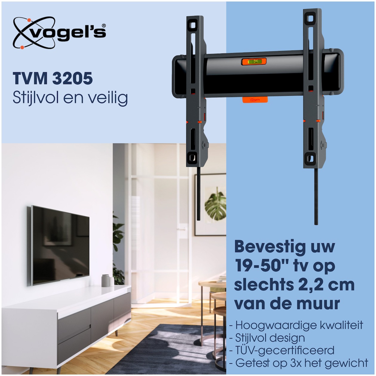 Vogels TVM 3205 Vaste tv-beugel TV beugel Zwart