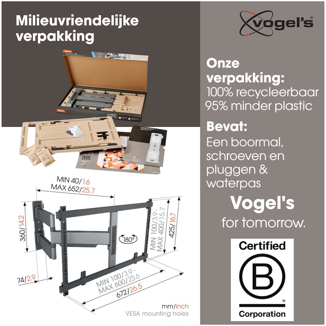 Vogels TVM 5645 TV beugel Zwart
