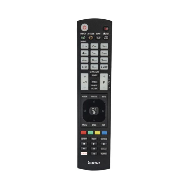 Hama Universal Remote Control voor LG TVs IR Teachable Illuminating Buttons Afstandsbediening Zwart