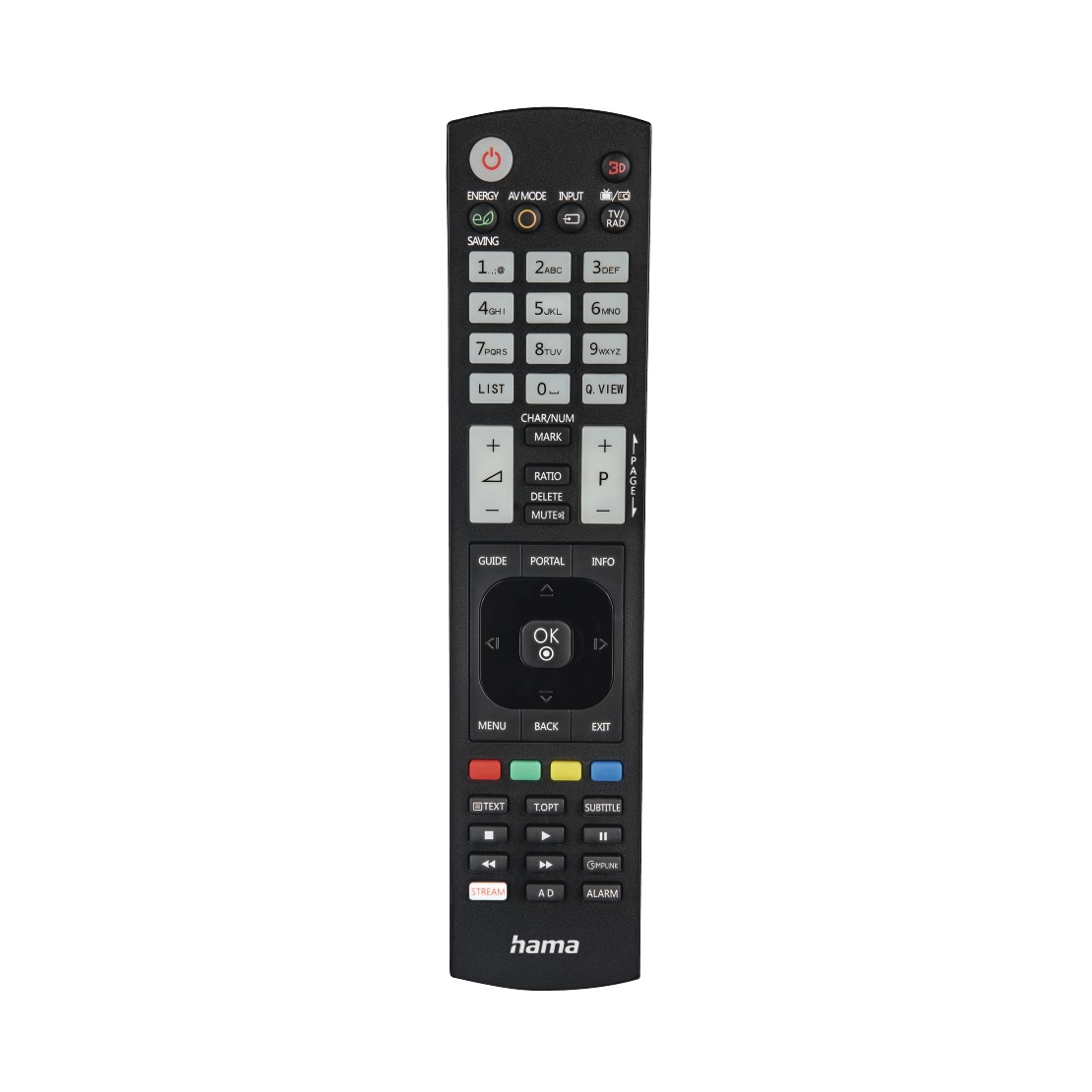 Hama Universal Remote Control voor LG TVs IR Teachable Illuminating Buttons Afstandsbediening Zwart
