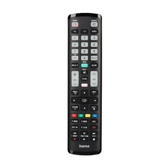 Hama Universal Remote Control voor Samsung TVs IR Teachable Illuminating Buttons Afstandsbediening Zwart