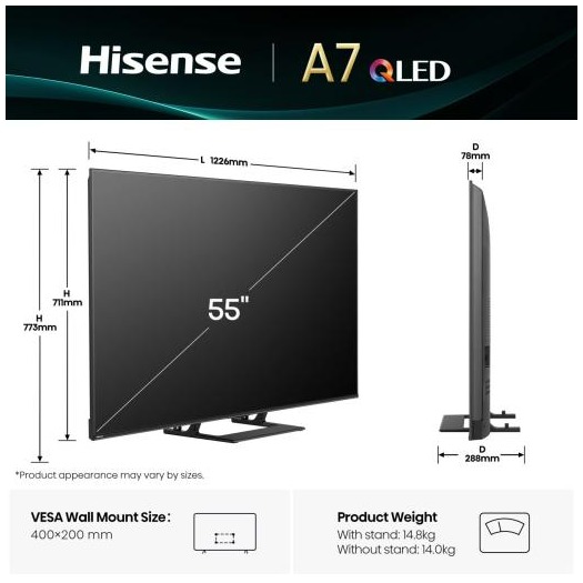 Hisense 55A79Q (2025) - 55 inch - QLED TV